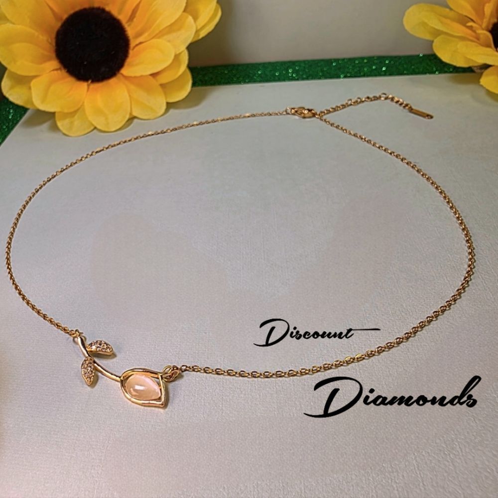 Necklace 18K Gold Plating Titanium Steel Tulip Flower Necklace